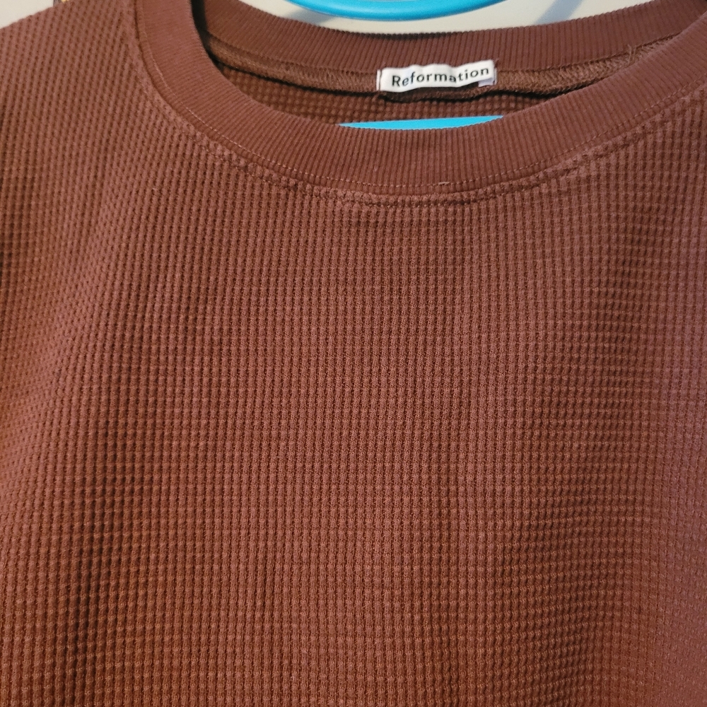 Reformation Brown Waffle Knit Top - Picture 2 of 3